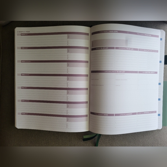 Clever Fox NEW Planner Pro 2 Weekly Non dated A4 8.5x11 Purple W/ Sticke… - Picture 6 of 10